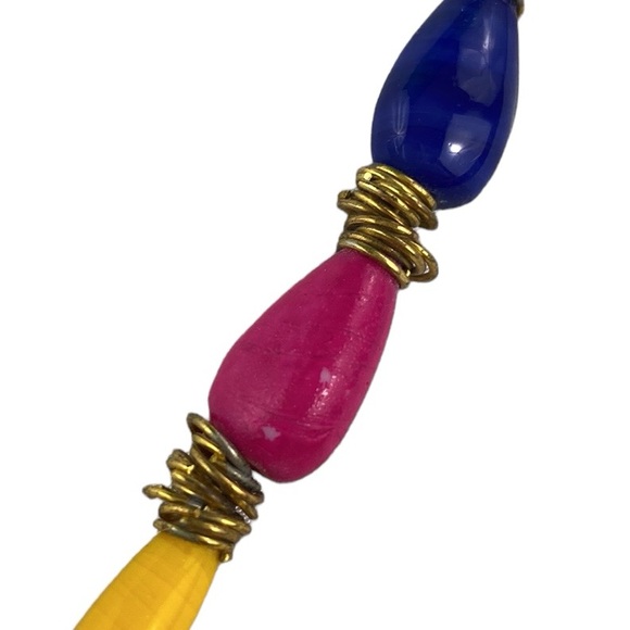 Colorful Chunky Beaded and Metal Necklace - Picture 6 of 16